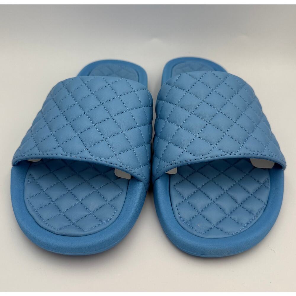 APL Quilted Nappa Leather Lusso Slides Coastal Blue Size 9 - Picture 2 of 5